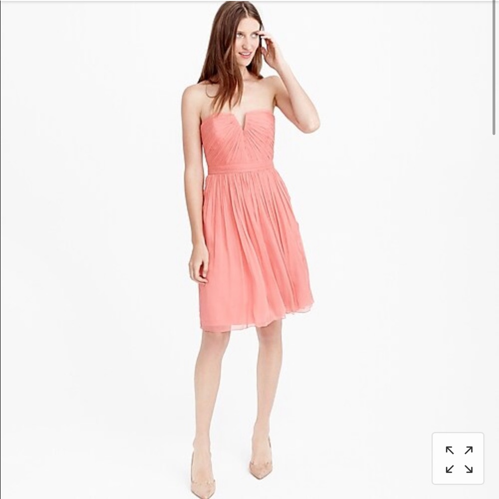 J CREW Nadia dress silk chiffon/champagne color